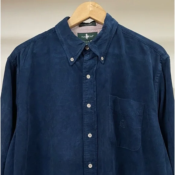 HUNT CLUB AUTHENTIC CORDUROY NAVY BLUE SHIRT FOR MEN’S & WOMEN’S - Picture 2 of 5